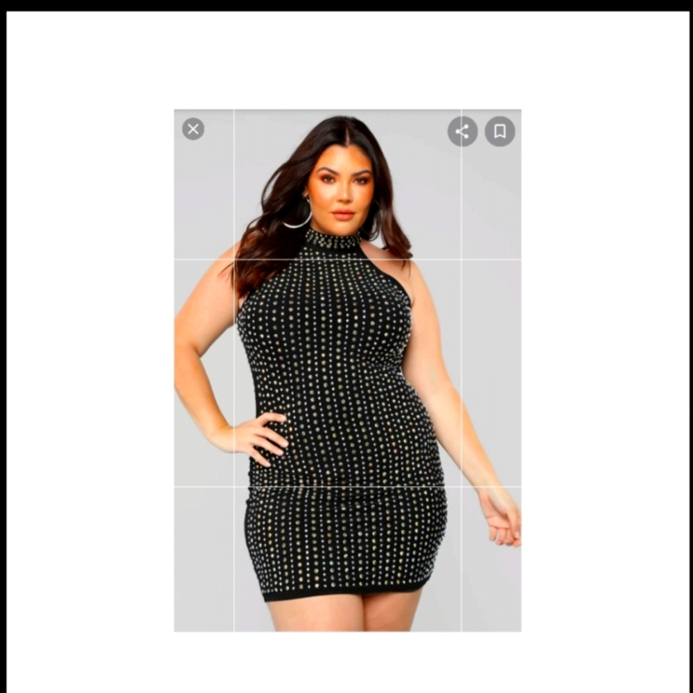 Fashion Nova Bodycon Dress with Rhinestones